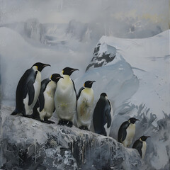 Obraz premium Penguins in Antarktis