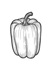 Obraz premium Coloring page - Pepper, coloring book style, Generative AI, Generative, AI