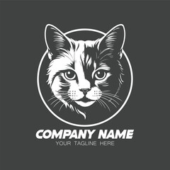 a head cat logo company vector image