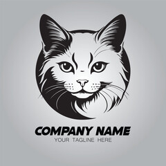 a head cat logo company vector image