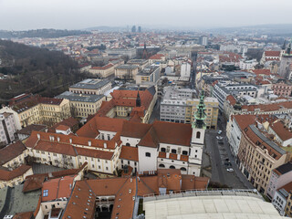 Fototapeta na wymiar Aerial view of the city of Brno in the Czech Republic