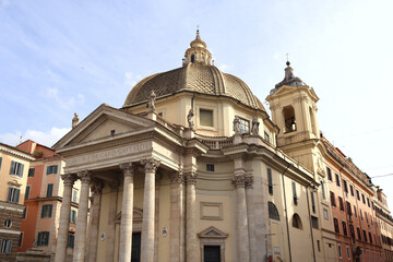 Fototapeta na wymiar Basilica of Santa Maria in Montesanto in Rome, Italy