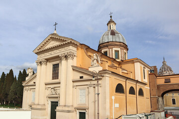 Fototapeta na wymiar Church of San Rocco all Augusteo in Rome, Italy