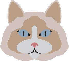 Ragdoll cat head illustration