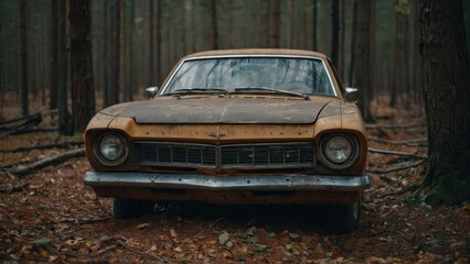 old car in the jungle