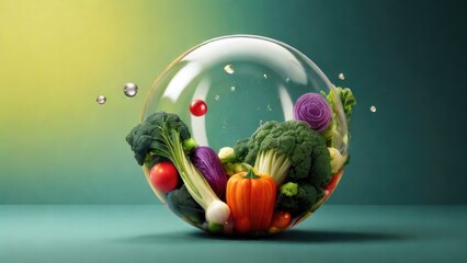 Fototapeta premium vegetables on bubble