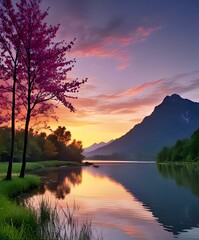 Fototapeta premium Beautiful flowers and garden wallpaper 