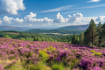 flowering heather landscape