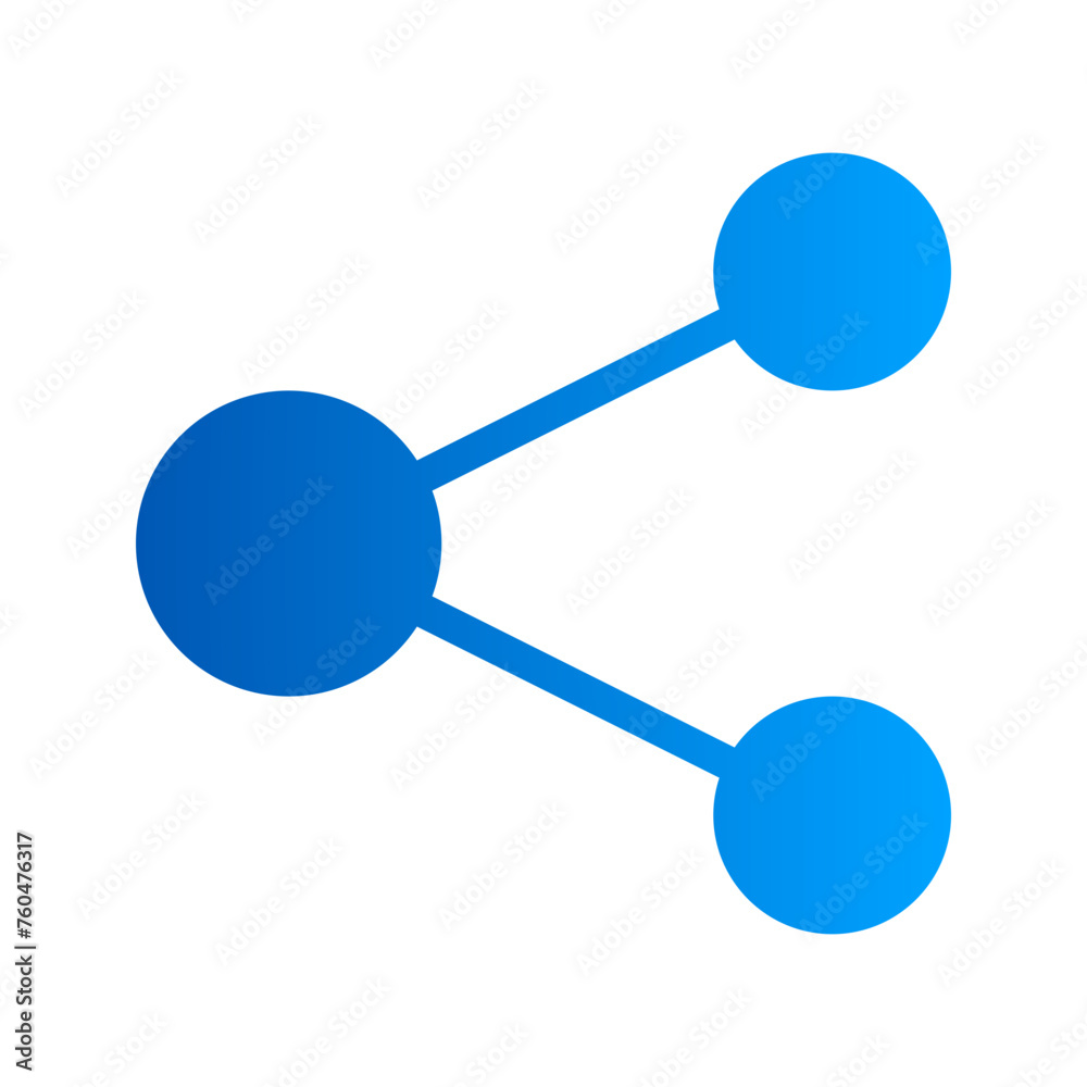 Fototapete This is the Share icon from the UX and UI icon collection with an solid gradient style