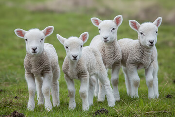 Fototapeta premium lambs in a meadow