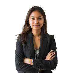 Young Asian Indian Businesswoman Portrait isolated on white