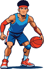 Dynamic basketball player character in action