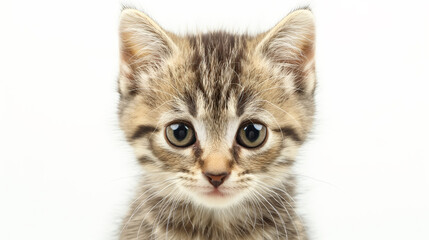 Fototapeta premium Curious kitten with striking markings.