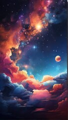 Obraz premium moon and clouds