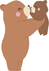 Retro Mothers Day Bear and Cub Family Moments Vintage