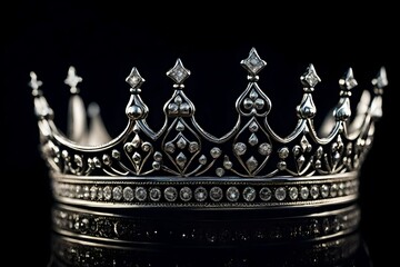 silver crown on black