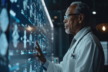 A doctor using AI Technology decision support systems. - obrazy, fototapety, plakaty