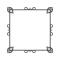 Rectangle Vintage Frame Border Line Vector 