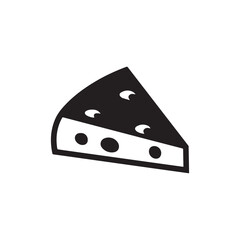 Cheese icon. Black icon on white background. Vector illustration