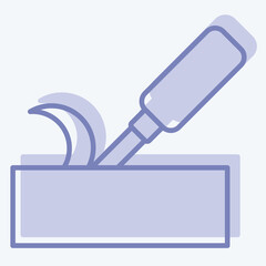 Icon Chisel. related to Carpentry symbol. two tone style. simple design editable. simple illustration