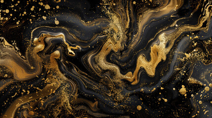 Gleaming Elegance: Liquid Gold Illuminates the Dark. Generative AI