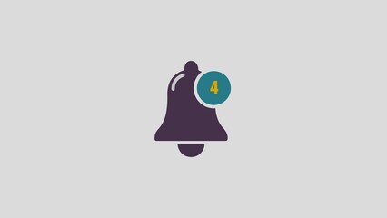 Ringing bell one notification flat vector isolated icon in social media subscribe concep