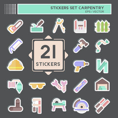 Sticker Set Carpentry. related to building tool symbol. simple design editable. simple illustration