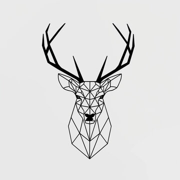 Geometric deer buck logo design