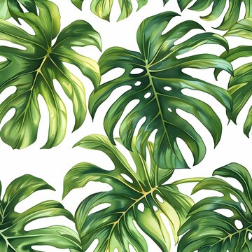 Watercolor Gentle Leaf Seamless Pattern