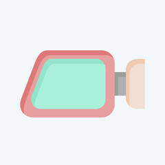 Icon Door Mirrors. related to Car Parts symbol. flat style. simple design editable. simple illustration