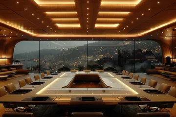 Gardinen office room with beautiful skyline views professional photography © NikahGeh