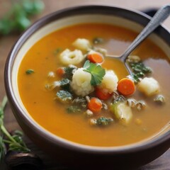 vegetable soup with bread