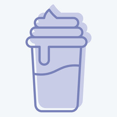 Icon Frappe. related to Coffee symbol. two tone style. simple design editable. simple illustration