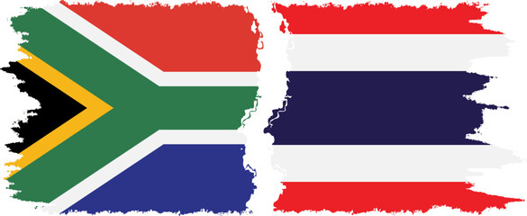 Thailand and South Africa grunge flags connection vector