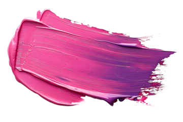 thick pink and purple acrylic oil paint brush stroke on transparent png background isolated