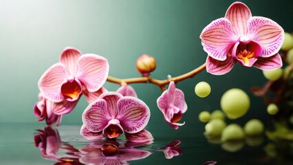 pink orchid flower - obrazy, fototapety, plakaty
