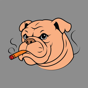recommend clip art: Bulldog Illustration with Cigar, Cigret, 