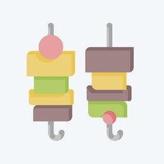 Icon Shashlik. related to Russia symbol. flat style. simple design editable. simple illustration