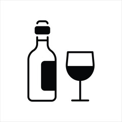 Wine icon editable stock vector stock