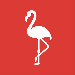 Minimal flamingo logo icon