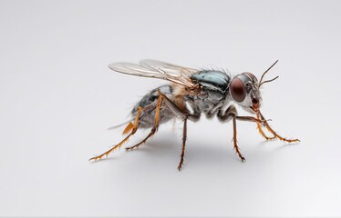 fly on white background