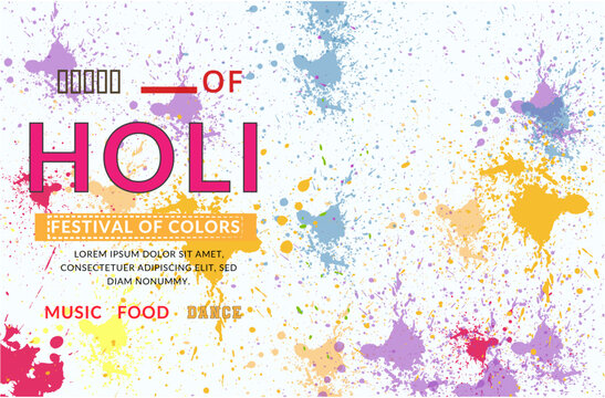 Color festival holi illustration social media instagram post template design,