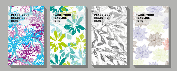 Fall background with plant elements. Text design.