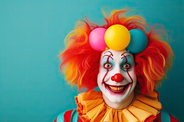 funny clown with copy space for text 