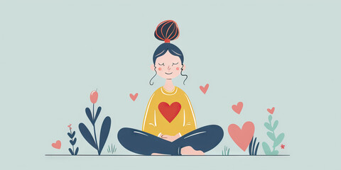 Radiant Wellness: Embracing a healthy lifestyle with love and positivity, radiating beauty from within