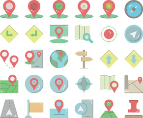 Map location icon set