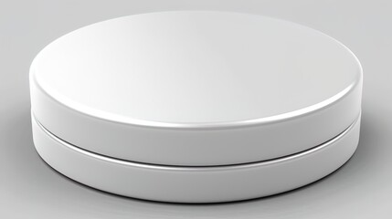Sleek round podium highlights product its clean lines and polished surface adding to the allure of