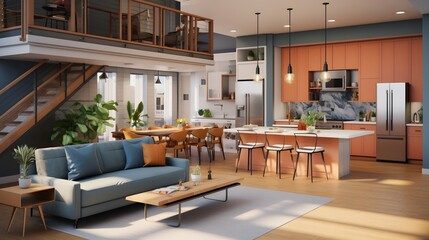  an adaptive living space for individuals with disabilities, featuring accessible furniture, smart home controls, and inclusive  concepts