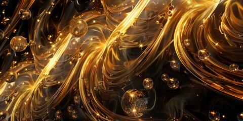 Computer-generated gold and black background design