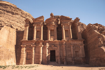 The monastery, Deir in archelogical site in Petra, Jordan